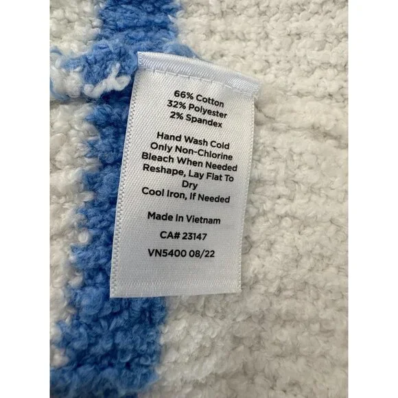 Talbots Size 2X White & Blue Striped 1/4 Zip Mock T Pullover Sweater - Picture 8 of 12